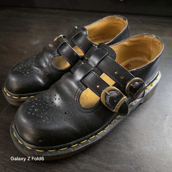 Vintage Dr Martens Girls Size 3 Mary Jane Black Leather Double Strap Doll Shoes - Picture 10 of 10